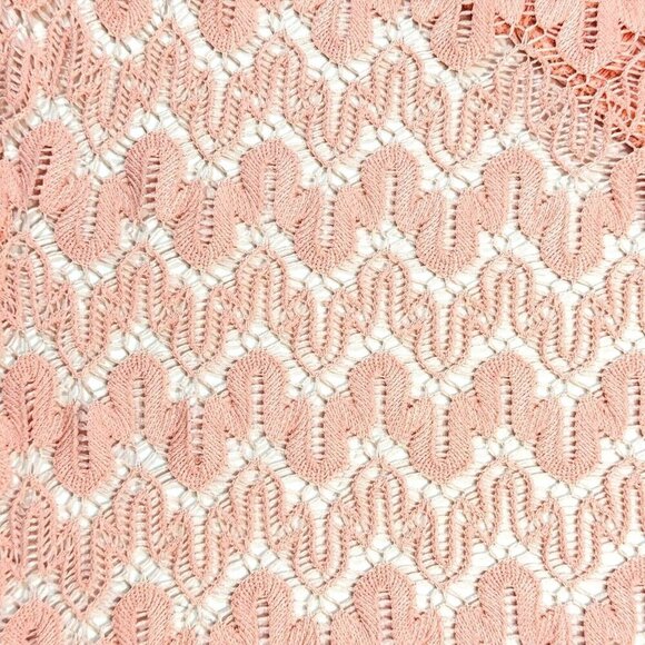 MELISSA ODABASH Lace Beach Cover-Up Women Small Peach Sheer‎ Summer Romper Italy - Picture 6 of 15